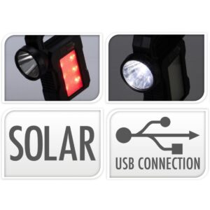 STOVYKLAVIMO ŽIBINTUVĖLIS LEMPA ĮKROVIMAS USB SOLAR IP 44 REDCLIFFS 718189 - Image 3