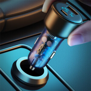 Rock Car charger H16  - USB + Type C - 72W 5A blue - Image 5