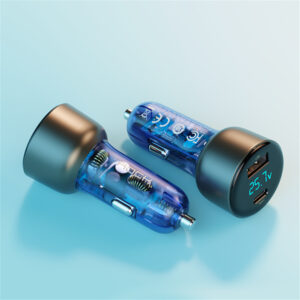 Rock Car charger H16  - USB + Type C - 72W 5A blue - Image 3