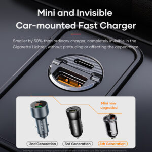 Rock Car charger H18 Mini  - USB + Type C - 30W 3A black - Image 7