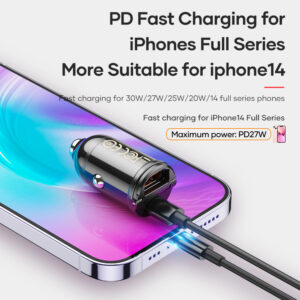 Rock Car charger H18 Mini  - USB + Type C - 30W 3A black - Image 8