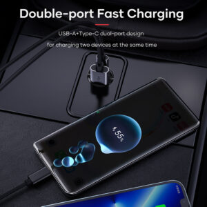 Rock Car charger H18 Mini  - USB + Type C - 30W 3A black - Image 9