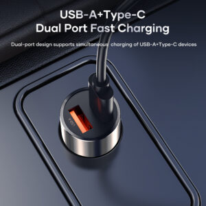 Rock Car charger H20  - USB + Type C - 15W 3A dark grey - Image 3