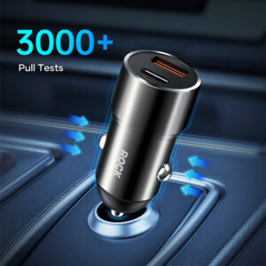 Rock Car charger H20  - USB + Type C - 15W 3A dark grey - Image 7