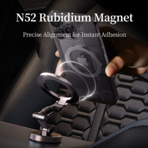Rock Magnetic car holder Q08 Ring with stick-on base to dashboard black - Image 5