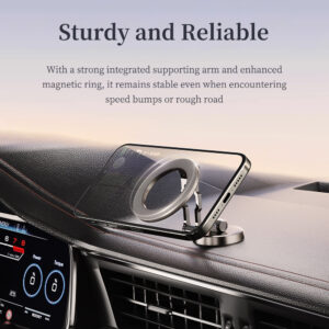 Rock Magnetic car holder Q08 Ring with stick-on base to dashboard black - Image 9