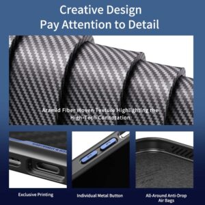 Rock Kevlar Series Aramid Fiber Magnetic Case for Iphone 15 Pro Max black - Image 4