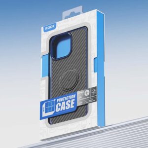 Rock Kevlar Series Aramid Fiber Magnetic Case for Iphone 15 Pro black - Image 9