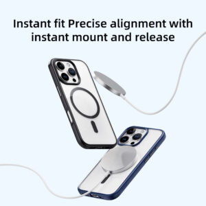Rock Guard Series Magnetic Case for Iphone 15 Pro Max transparent-grey - Image 3