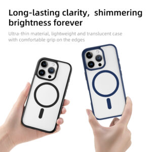 Rock Guard Series Magnetic Case for Iphone 15 Plus transparent-black - Image 3