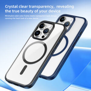 Rock Guard Series Magnetic Case for Iphone 16 Pro transparent-black - Image 4