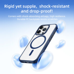 Rock Guard Series Magnetic Case for Iphone 16 Pro Max transparent-black - Image 6