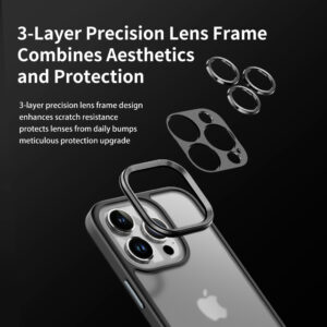 Rock Guard Touch Matte Series Case for Iphone 16 Pro Max black - Image 8