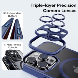 Rock Guard Touch Matte Series Magnetic Case for Iphone 16 Pro Max black - Image 2