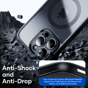 Rock Guard Touch Matte Series Magnetic Case for Iphone 16 Pro Max black - Image 4