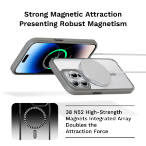 Rock Guard Series Magnetic Case for Iphone 15 transparent-white - Image 2