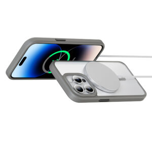 Rock Guard Series Magnetic Case for Iphone 15 Pro Max transparent-grey - Image 2
