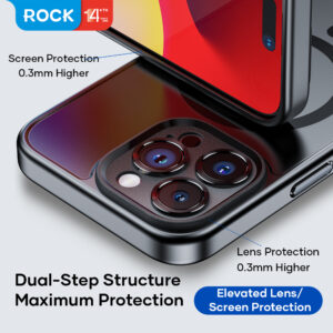 Rock Guard Touch Matte Series Magnetic Case for Iphone 15 Pro black - Image 8