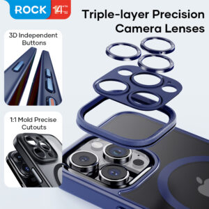Rock Guard Touch Matte Series Magnetic Case for Iphone 15 Pro Max grey - Image 6