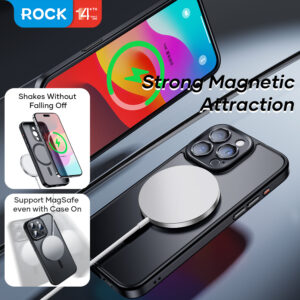 Rock Guard Touch Matte Series Magnetic Case for Iphone 15 Pro Max grey - Image 7