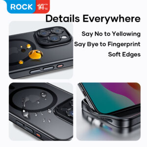 Rock Guard Touch Matte Series Magnetic Case for Iphone 15 Pro Max grey - Image 9