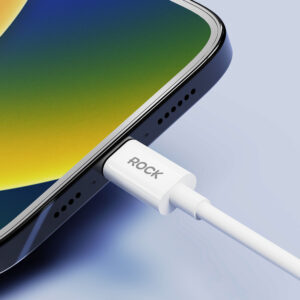 Rock Cable Simple Series - USB to Lightning - 2,4A 2 metres baltos spalvos - Image 2