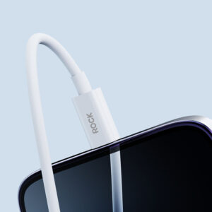 Rock Cable Simple Series - USB to Lightning - 2,4A 2 metres baltos spalvos - Image 4