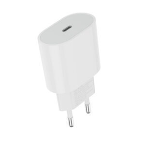 Rock Wall charger T18 Sugar Cube Series GaN - Type C - QC 3.0 PD 20W with Type C to Lightning cable white - Image 2