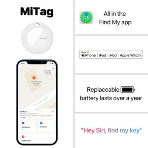 MiLi GPS Bluetooth MiTag Tracker HD-P16 (Apple only) + keyring black - Image 4