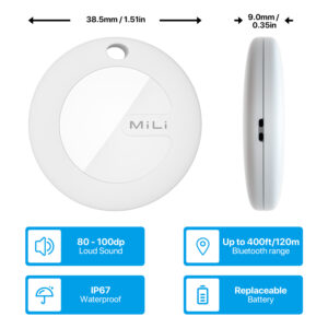 MiLi GPS Bluetooth MiTag Tracker HD-P16 (Apple only) + keyring black - Image 5