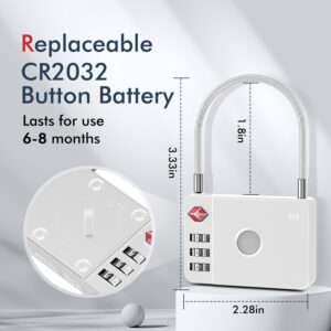 MiLi GPS Bluetooth MiLock Tracker HD-P16-L (Apple only) luggage lock white - Image 5