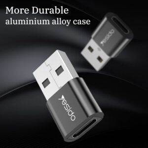 Yesido Adapter OTG GS09 - USB (male) to Type C (female) - juodos spalvos - Image 8