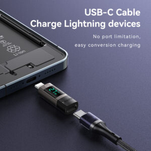 Yesido Adapter OTG GS25 - Lightning (male) to Type C (female) - with LCD display juodos spalvos - Image 3