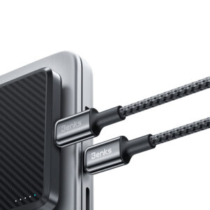 Benks Cable D49 braided - Type C to Type C - PD 60W 3A 1,2 metres juodos spalvos - Image 2