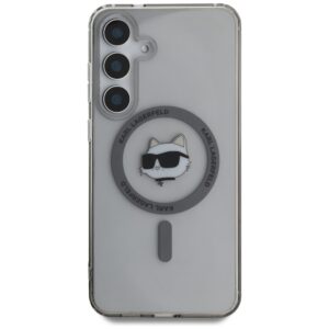 Original Pouch KARL LAGERFELD Button Choupette Head Printed Logo Magsafe skirtas Samsung Galaxy S25 juodos spalvos - Image 3
