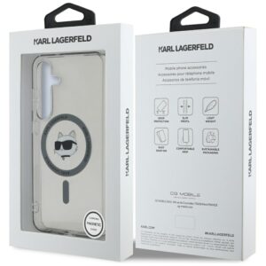 Original Pouch KARL LAGERFELD Button Choupette Head Printed Logo Magsafe skirtas Samsung Galaxy S25 juodos spalvos - Image 8