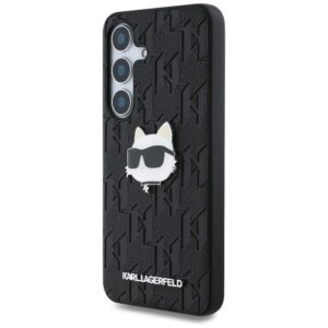 Original Pouch KARL LAGERFELD Leather Monogram Pin Logo Choupette Head skirtas Samsung Galaxy S25 juodos spalvos - Image 2