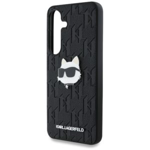 Original Pouch KARL LAGERFELD Leather Monogram Pin Logo Choupette Head skirtas Samsung Galaxy S25 juodos spalvos - Image 6