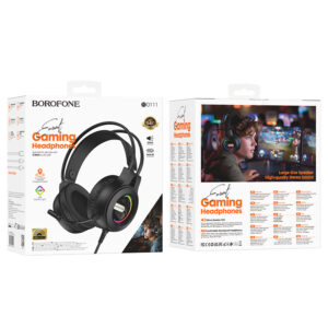 Borofone ausinės BO111 Eminent gaming with microphone juodos spalvos - Image 5