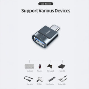 Rock Adapter CA03 - USB (female) to Type C (male) - dark pillows spalvos - Image 3
