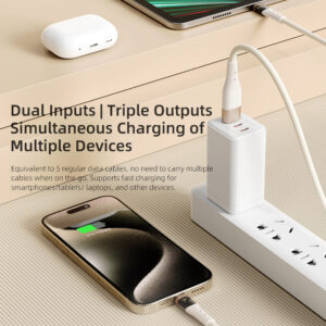 Rock Cable G20 Transparency Series braided 5in1 - USB, Type C to Type C, Lightning, Micro USB - PD 100W 5A 1,5 metres juodos spalvos - Image 5