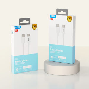 Rock Cable P8 Basic Series - Type C to Lightning - PD 27W 3A 1 metre baltos spalvos - Image 6