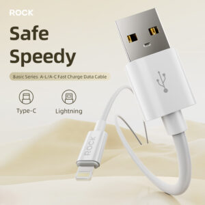 Rock Cable P8 Basic Series - USB to Lightning - 12W 2,4A 1 metre baltos spalvos - Image 4
