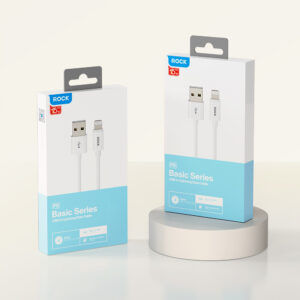 Rock Cable P8 Basic Series - USB to Lightning - 12W 2,4A 1 metre baltos spalvos - Image 9