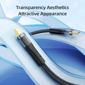 Rock Cable Z21 Transparency Series braided - Type C to Type C - PD 100W 6A 1,2 metres juodos spalvos - Image 2