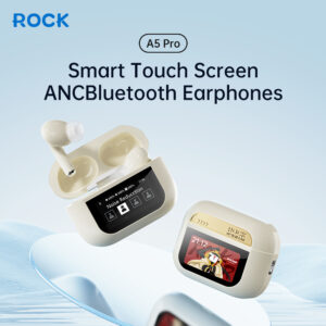 Rock Bluetooth ausinės TWS A5 Pro with LCD display baltos spalvos - Image 5