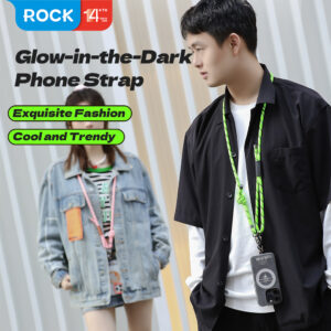 Rock Universal phone lanyard Glow in the Dark long, neck strap green - Image 2
