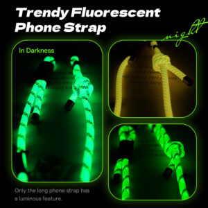 Rock Universal phone lanyard Glow in the Dark long, neck strap green - Image 5