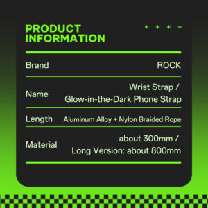 Rock Universal phone lanyard Glow in the Dark long, neck strap blue - Image 2