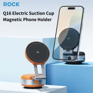 Rock Car holder Q16 electric vacuum magnetic juodos spalvos - Image 2